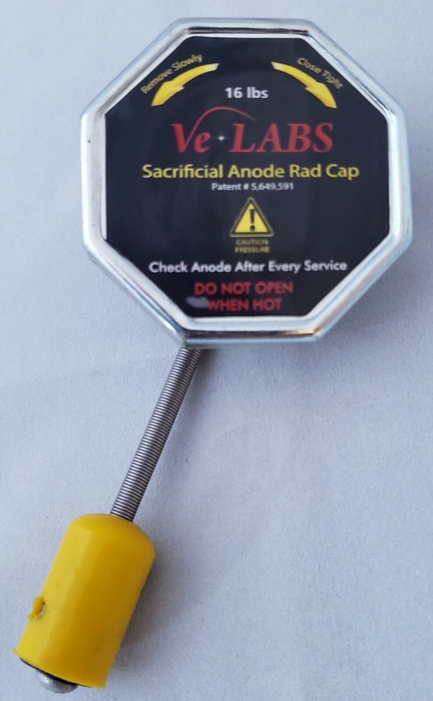 Sacrificial Anode Radiator Cap Stops Electrolysis RC-30 Hexagon VE-LABS RadCap