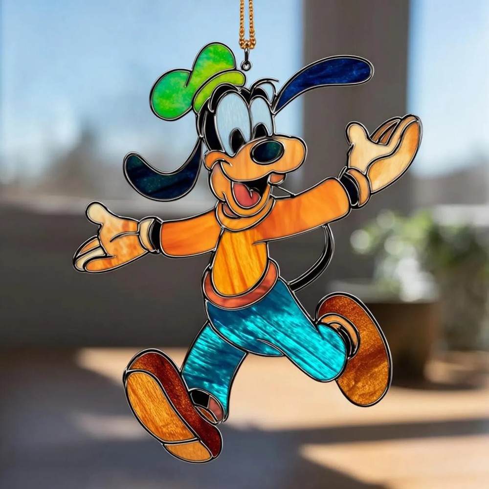 Personalized Goofy Window Acrylic Suncatcher, Gift for Decor Window