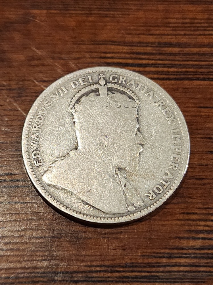 1908 Canada 25 Cents Silver Coin