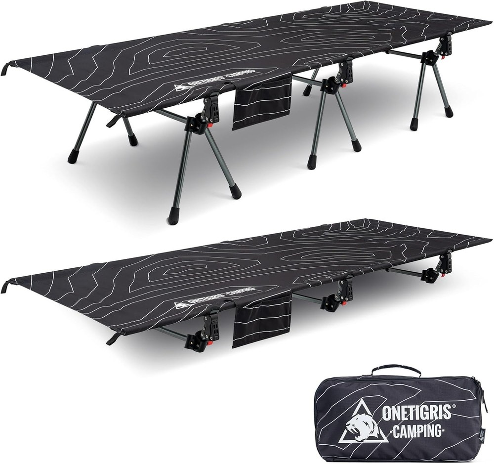 SUPRANUBIS Camping Cot Height Adjustable W/ Cot Leg Extenders Strong Support
