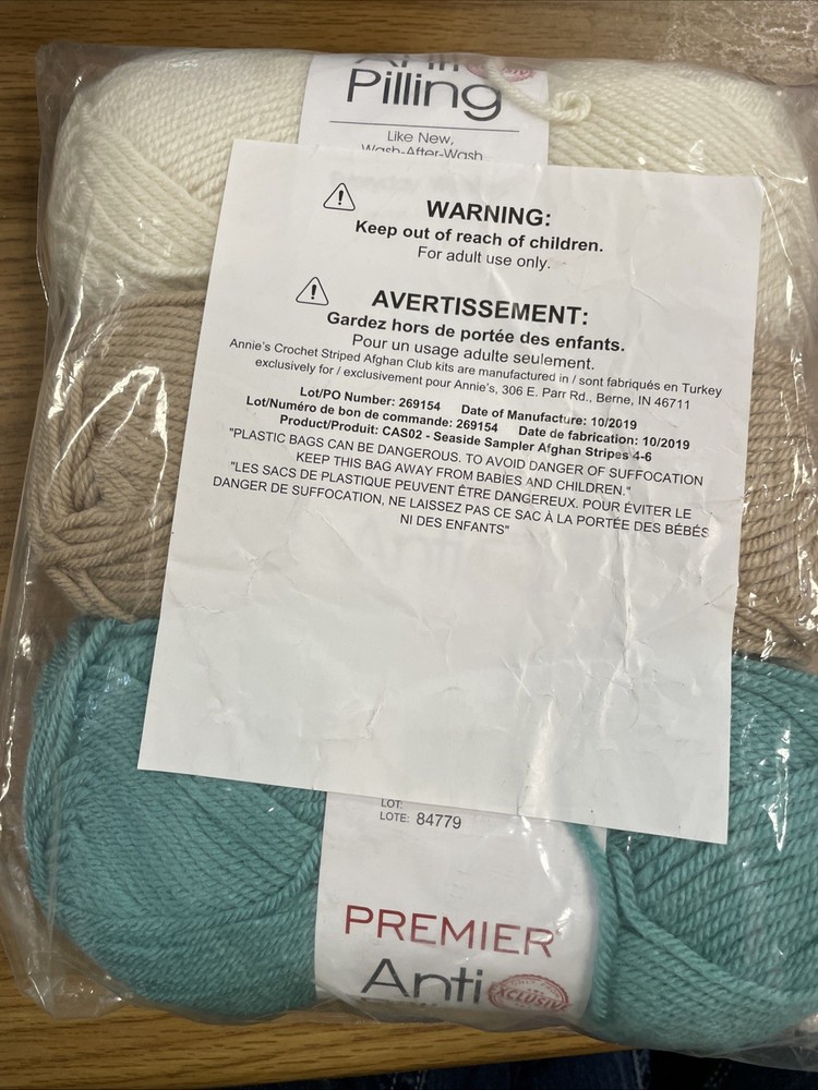 Annie’s Stitch Sampler Crochet Afghan Yarn 4-6 Stripes