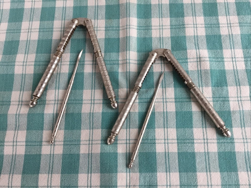 Vintage Nut Cracker Tools Set- Two Crackers and Two Picks Nuts / seafood EUC