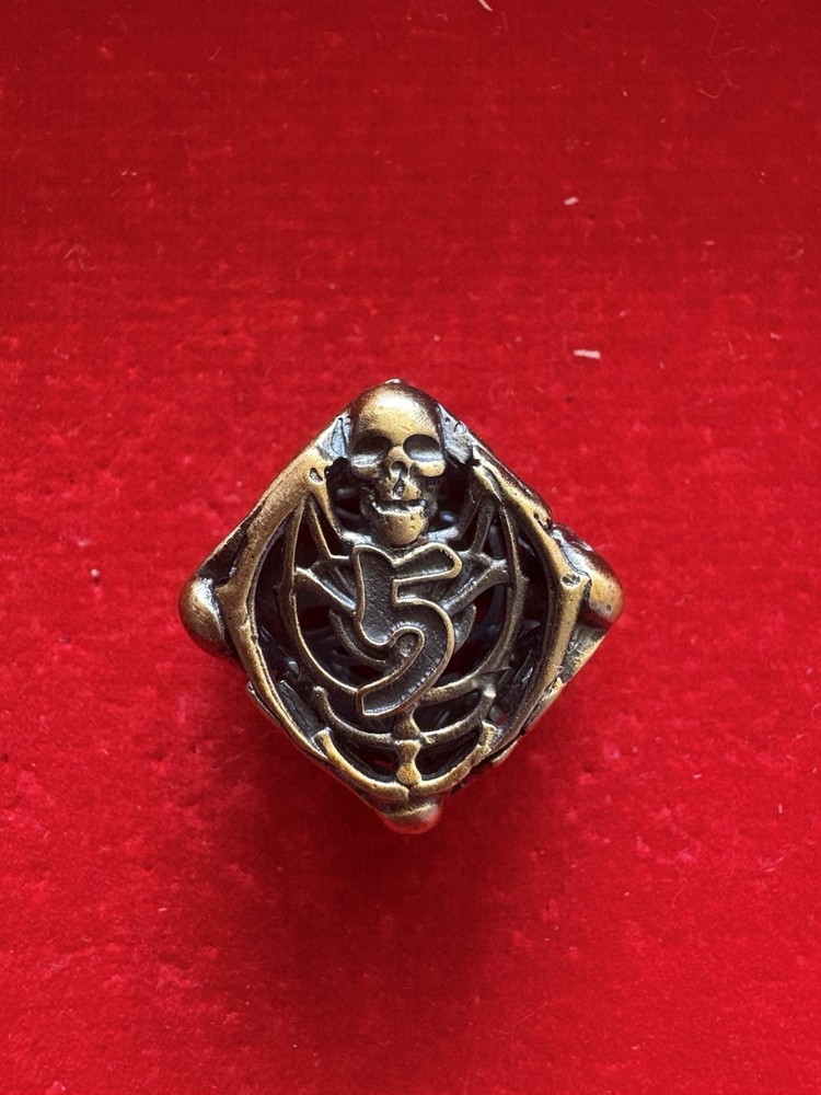 Hollow 7 Pc Metal Dice Skeleton Bronze