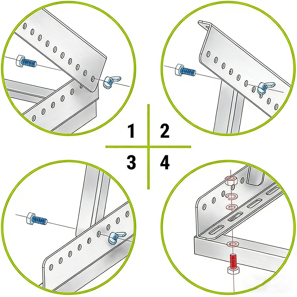 2PCS Solar Panel RV Tilt Mounting Rack Bracket Adjustable Rooftop Flat Surface
