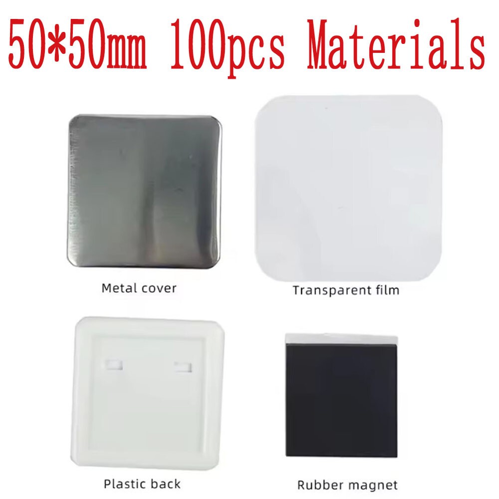 100pcs Materials for 50*50mm Rectangle Fridge Magnet Making Machine High Quality