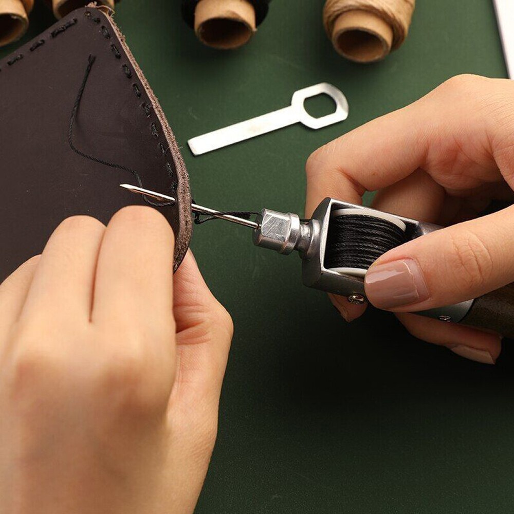 Leather Sewing Awl Thread Kits with Waxed Thread Manual Speedy Stitcher Tool