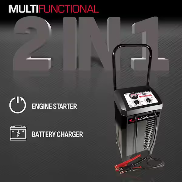 6V/12V 200 Amp Wheeled Manual Battery Charger & Engine Starter w/ Timer
