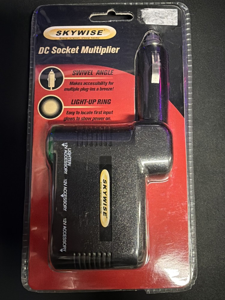 Skywise DC Socket Multiplier 12V 3-Way Lighter Accessory Adapter