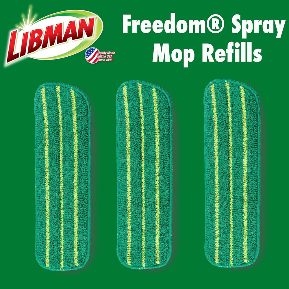 Libman Freedom Spray Mop Refills, 3 Pack, Green