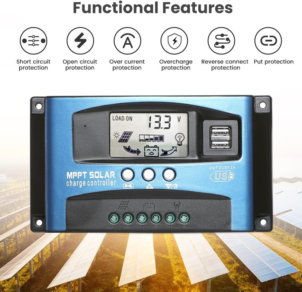 Lightweight 100A MPPT Solar Charge Controller for Efficient Charging Needs