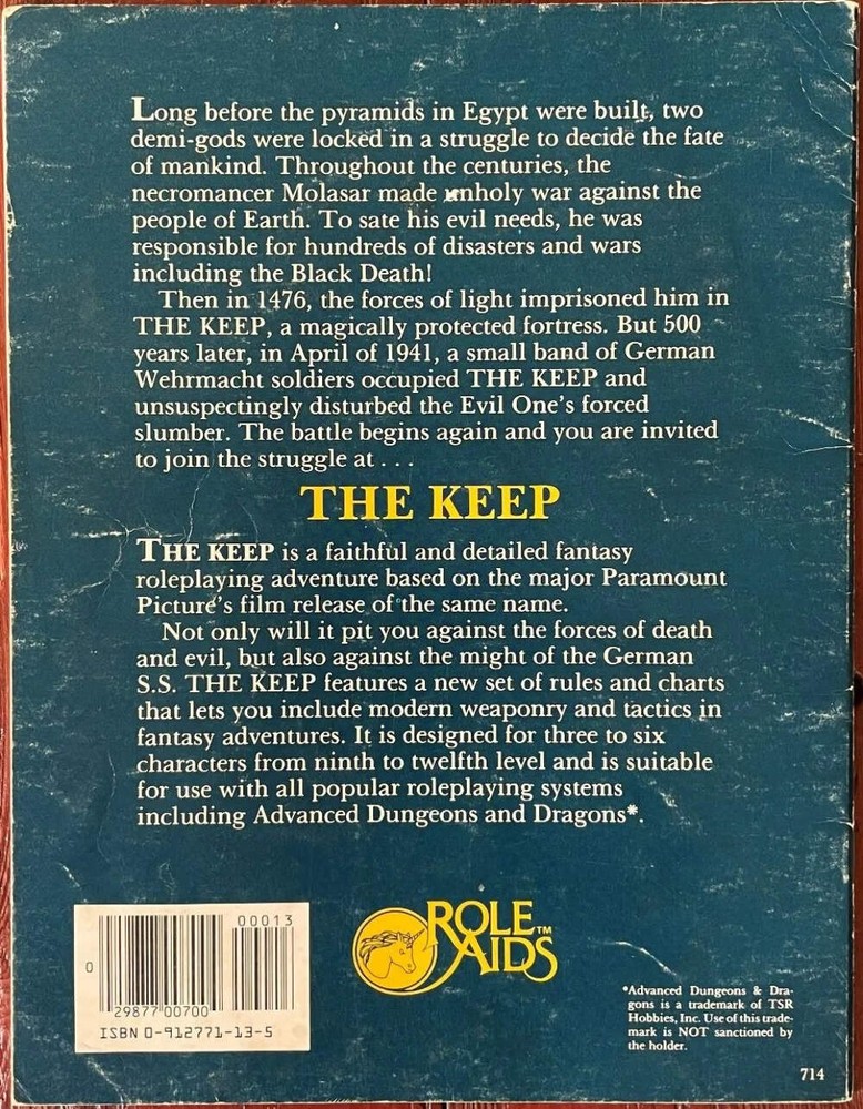The Keep 714 Mayfair Games AD&D