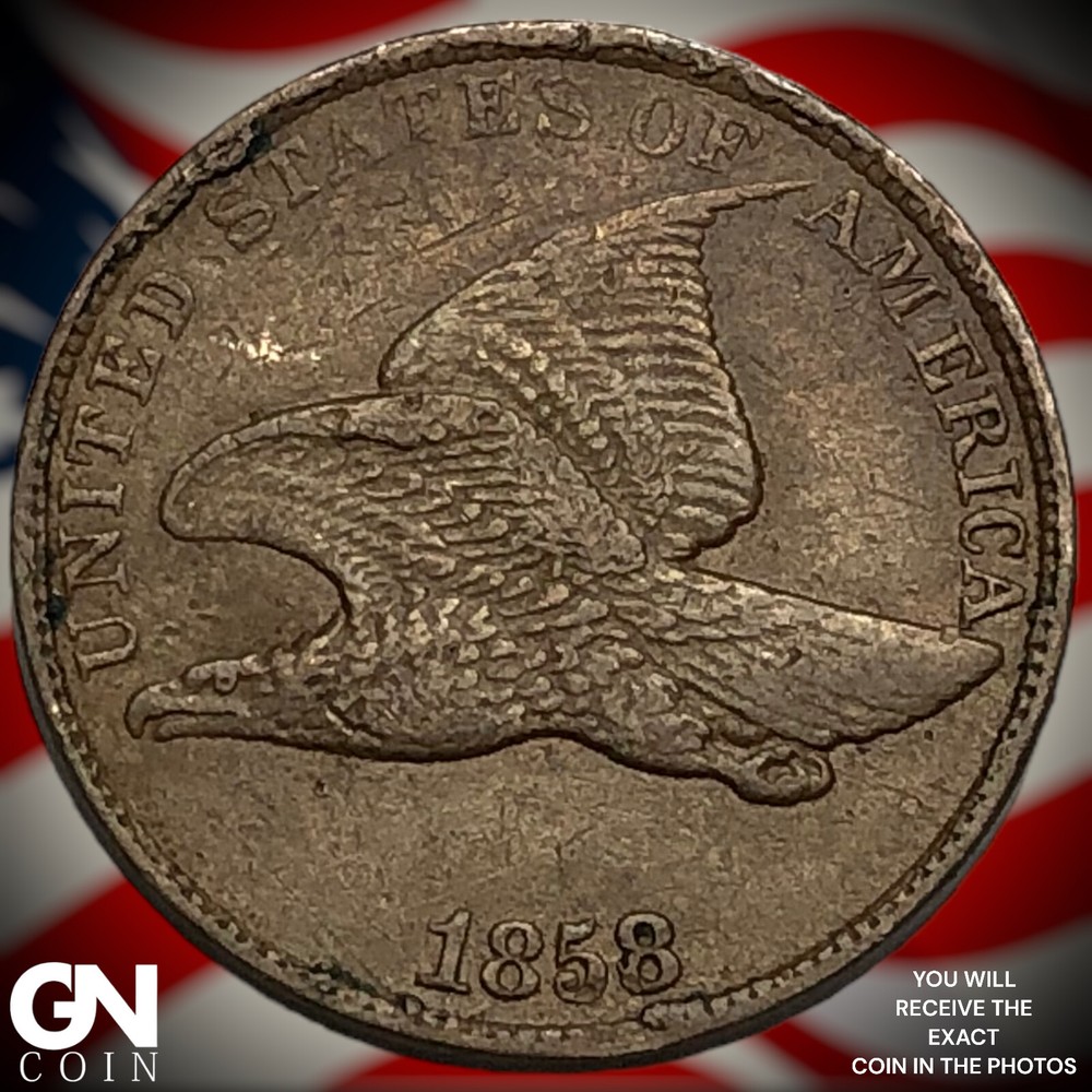 1858 Flying Eagle Cent Penny M8738