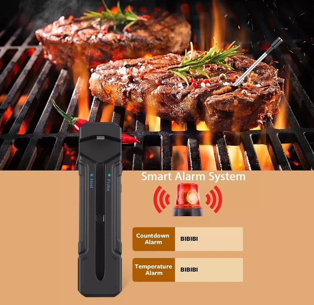 Smart Wireless Meat Thermometer - 500 FT Bluetooth Meat Thermometer with App,...
