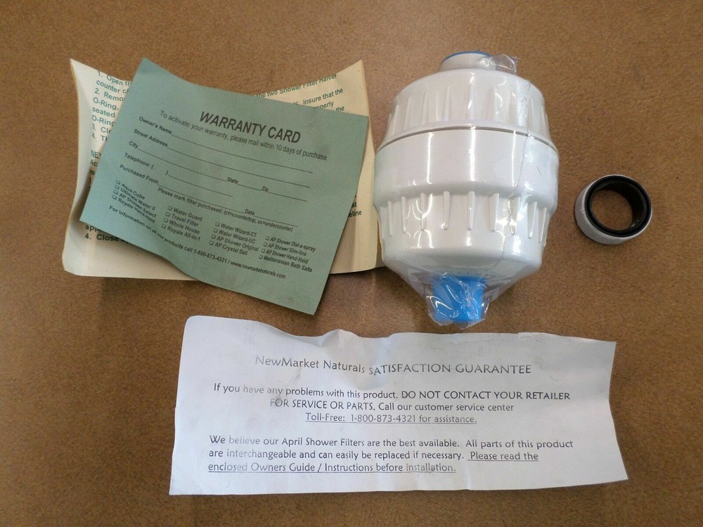 Original April Shower Filter New Market Naturals With Cartridge White New