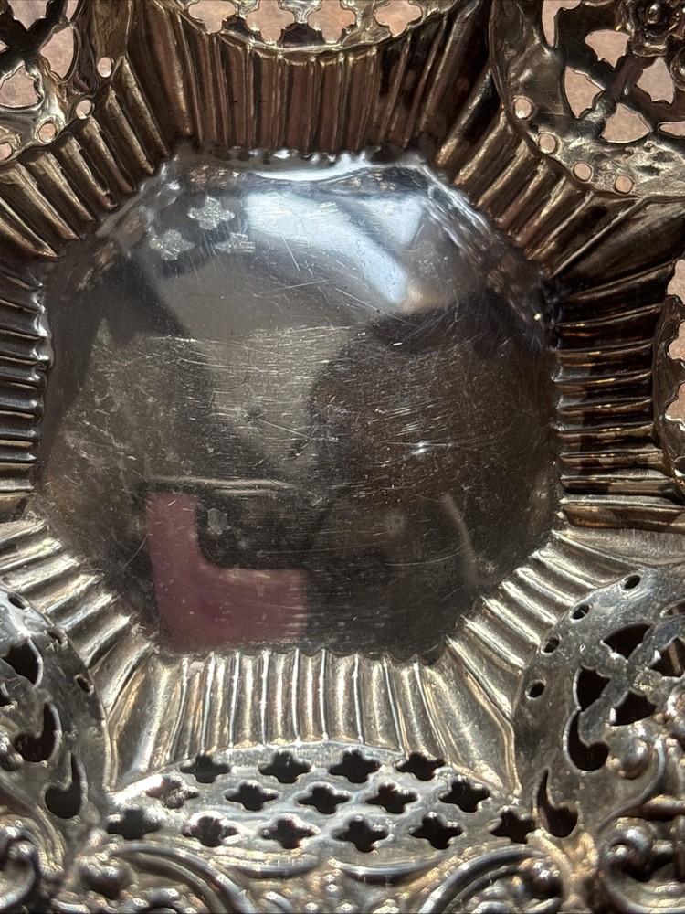 Sterling Silver Candy Dish Victorian Bon Bon Nut W.D.