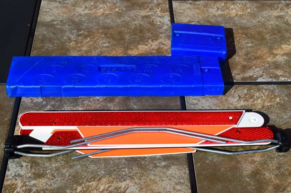 BMW Fold Up Warning Triangle with original case. Genuine BMW part.