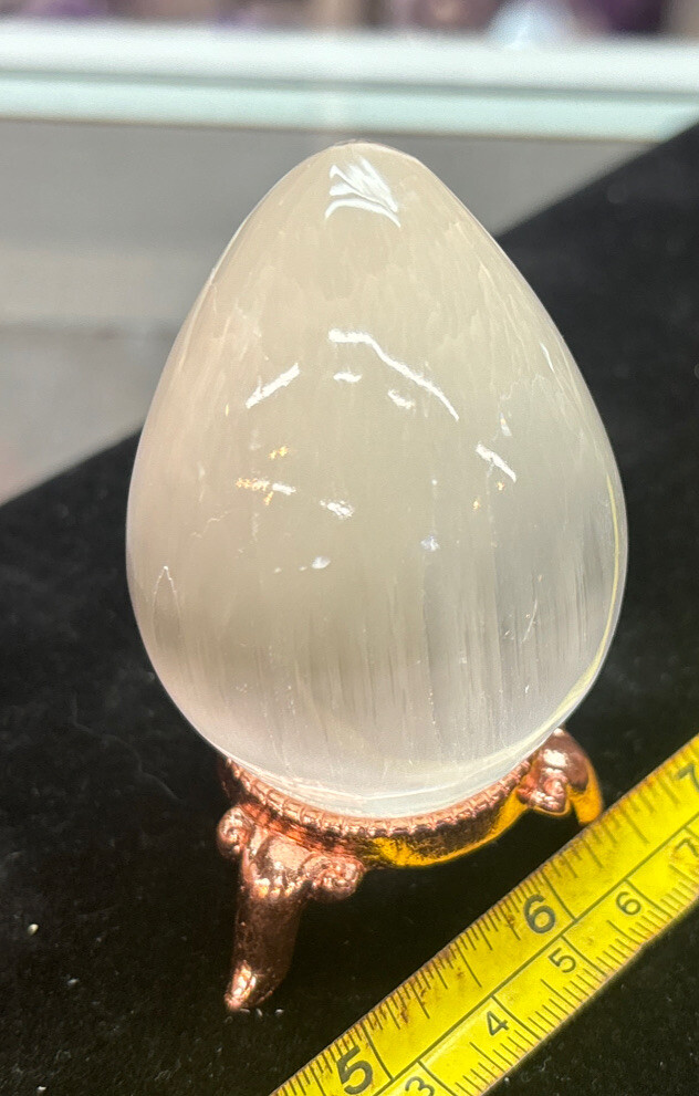 Selenite Polished 3" Egg with Stand