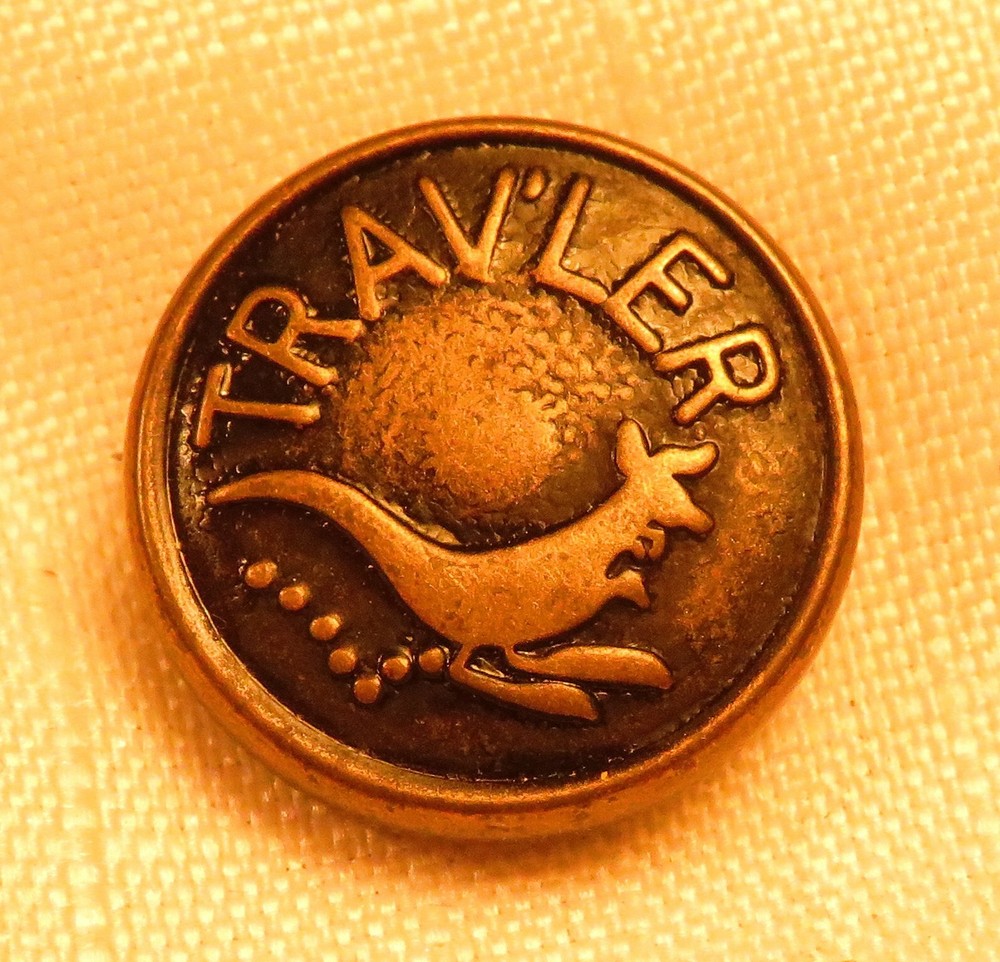 Trav'ler Kangaroo Pin Vintage Pinback