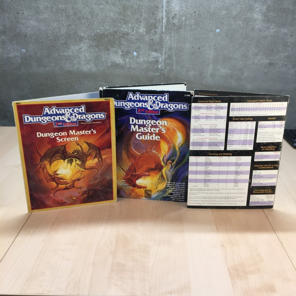 Advanced Dungeons & Dragons 2nd Edition Dungeon Master's Guide + 2 Screens Ref
