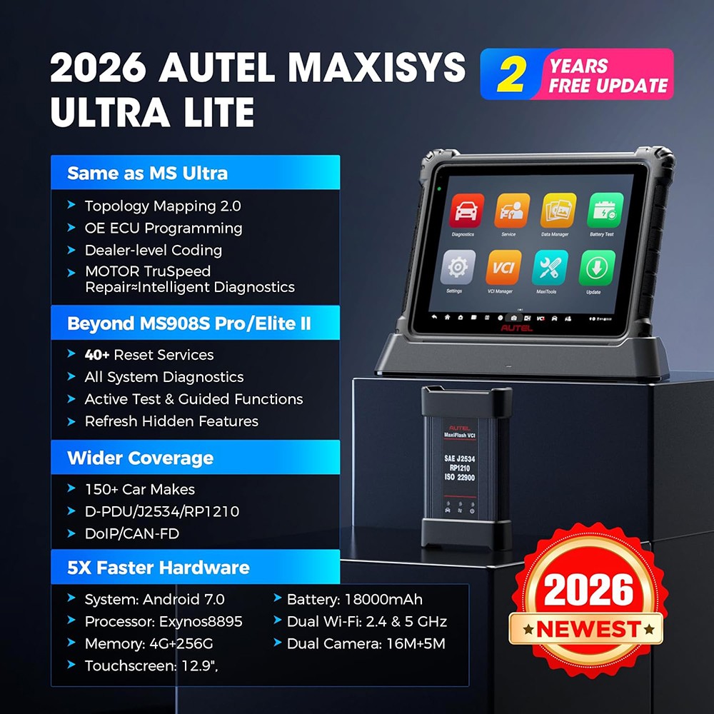 Autel MaxiSys ULTRA Lite 2-Year Update Diagnostic Scanner Programming +40+ Reset