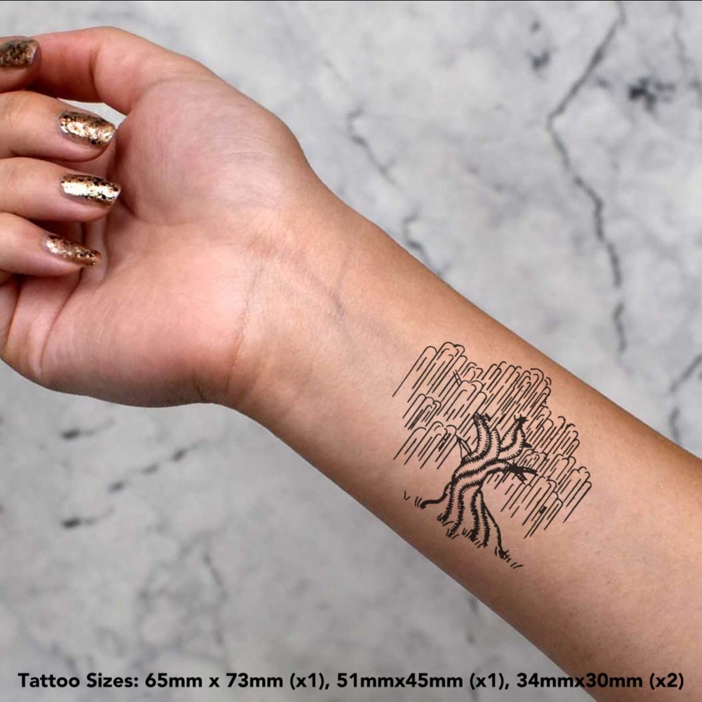 4 x 'Willow Tree' Temporary Tattoos / Transfers (TO00044017)