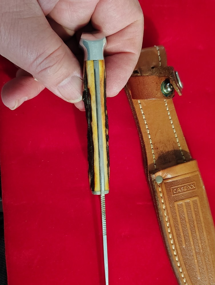 Old Case Stag Handle Fixed Blade Knife, Unused Beautiful Original Condition.
