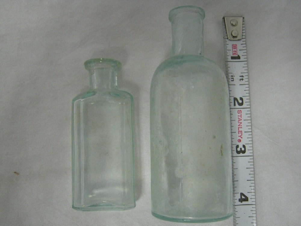 2 Vintage Aqua Blue/Green Bottles