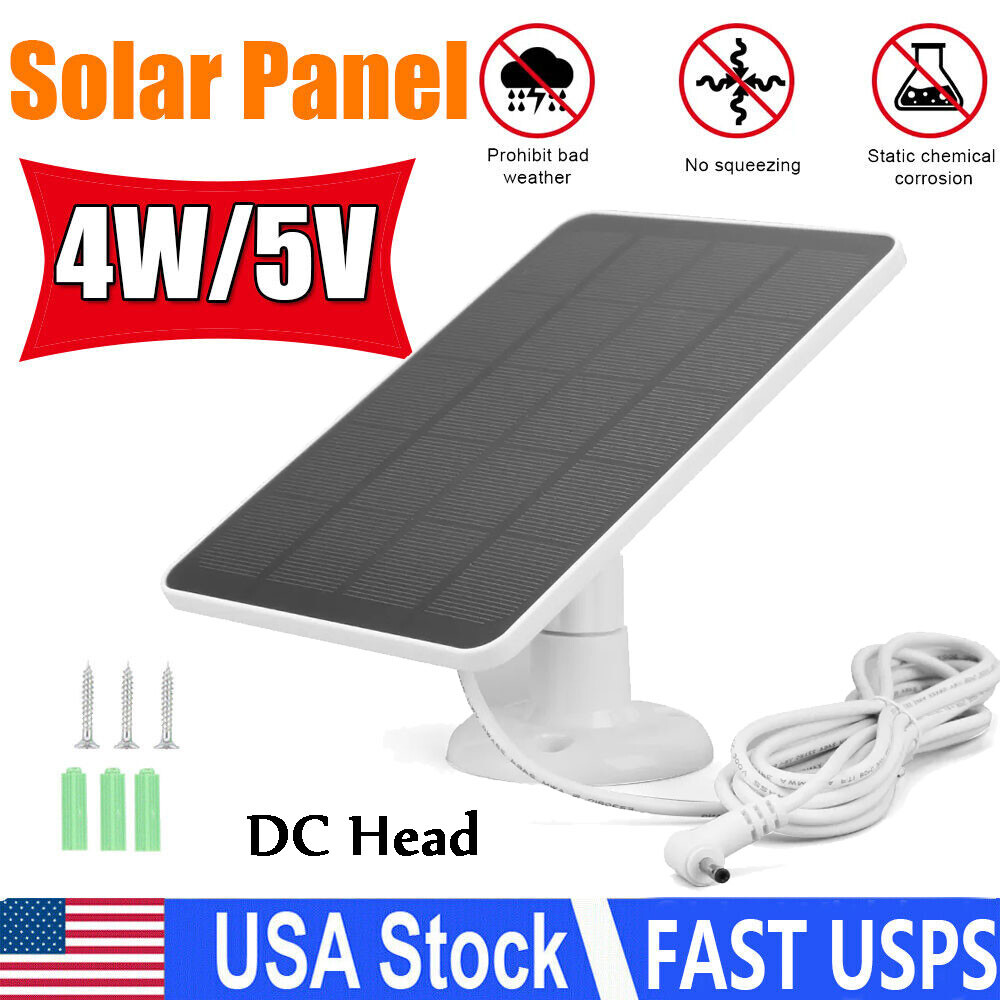 4W/5V Solar Panel For Outdoor Ring Spotlight Camera Security Cam Battery Charge