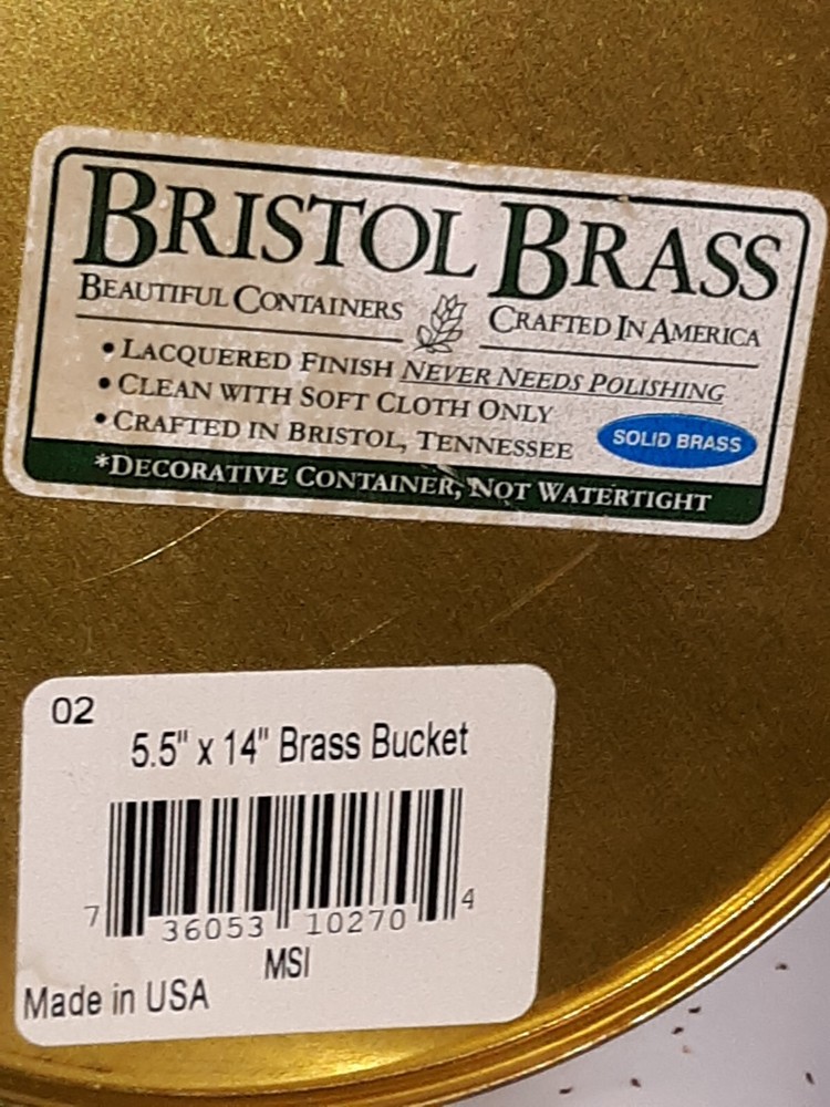 BRISTOL Solid BRASS Lacquered POLISHED FINISH Decorative Cylindrical CONTAINER