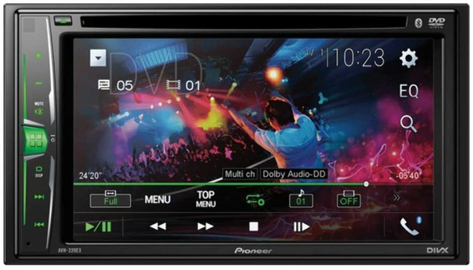 Pioneer AVH-220EX Bluetooth CD DVD Player iPhone Android MP3 USB Aux 6-Ch 6.2"