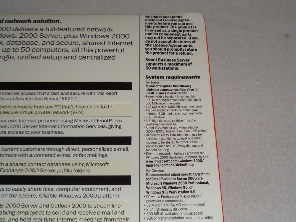 Microsoft Small Business Server 2000 Network Solution Rare Brand New & Sealed