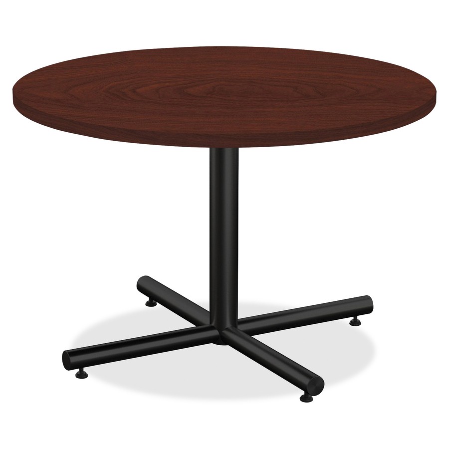 Lorell LLR62578 Round Tabletop 42" Mahogany HPL