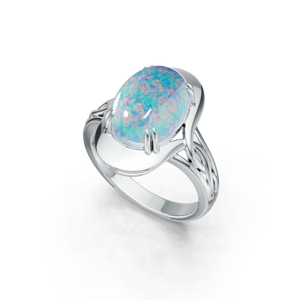 Sterling Silver Semi Mount Ring Setting Oval OV 14X10mm Cabochon