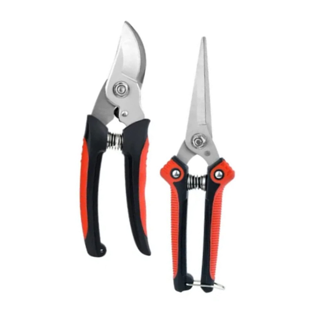 Tiiyee 2 Pack Garden Pruning Shears, Scissors for Precise Red+black
