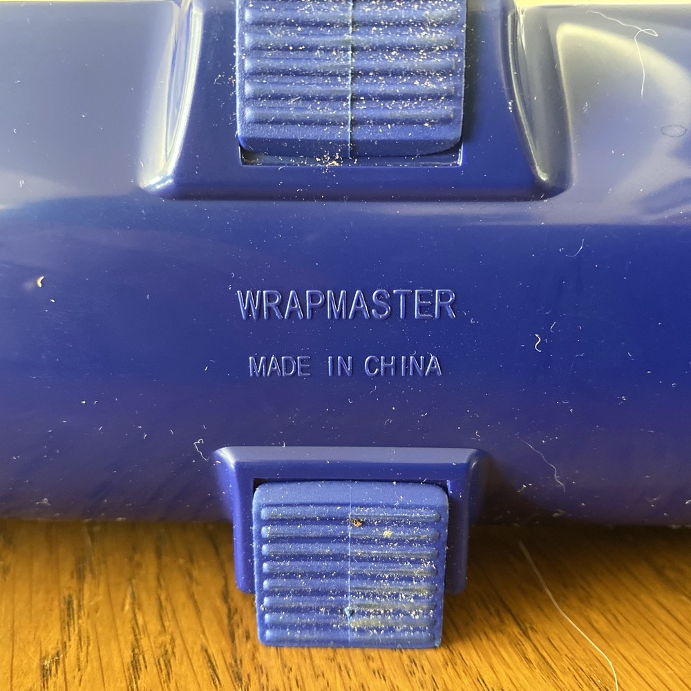 Wrapmaster WM 1500 Plastic Wrap Roll Dispenser BLUE with Rubber Feet - EXCELLENT