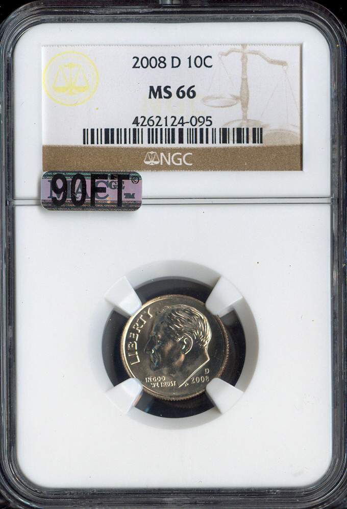 2008 D Roosevelt Dime NGC MS66 QUALITY✔️