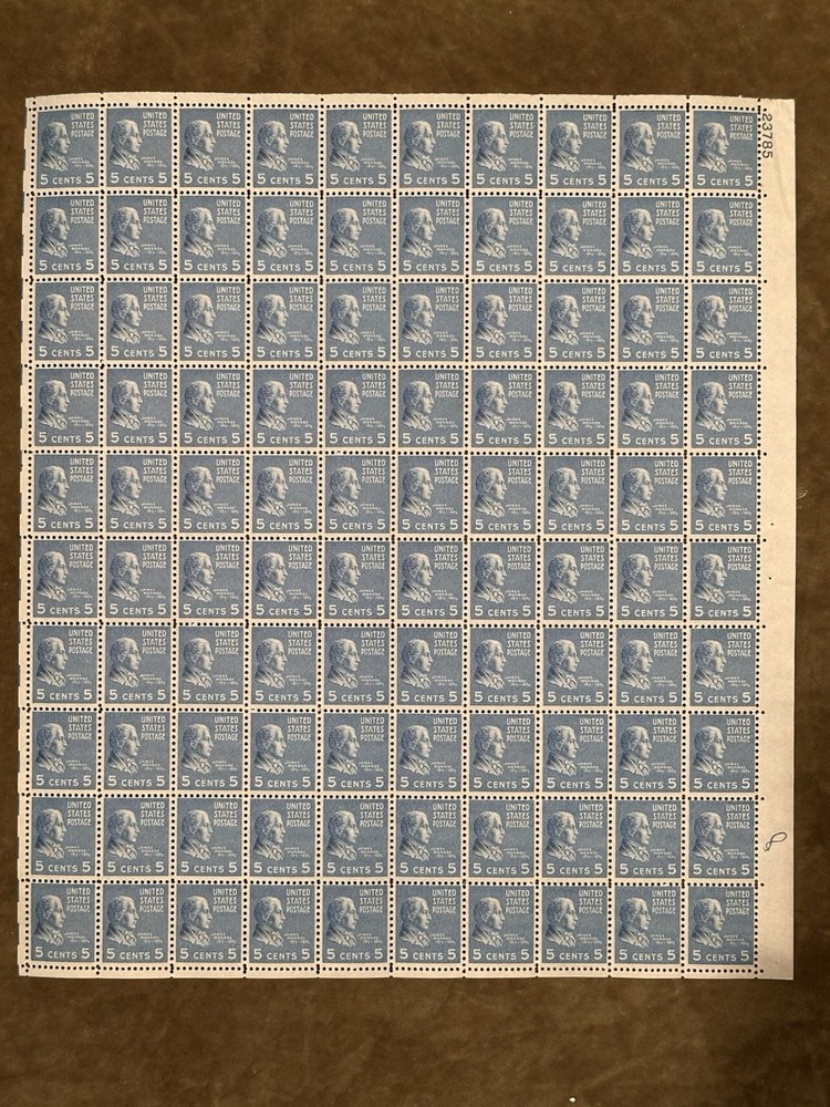 Scott Sheet #810 5c Monroe Full Sheet MNH