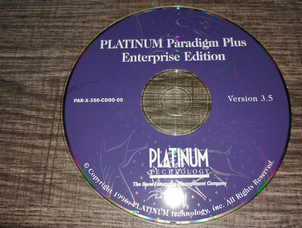 Platinum Paradigm Plus Enterprise Edition Version 3.5 PC CD-ROM Windows NT 1996