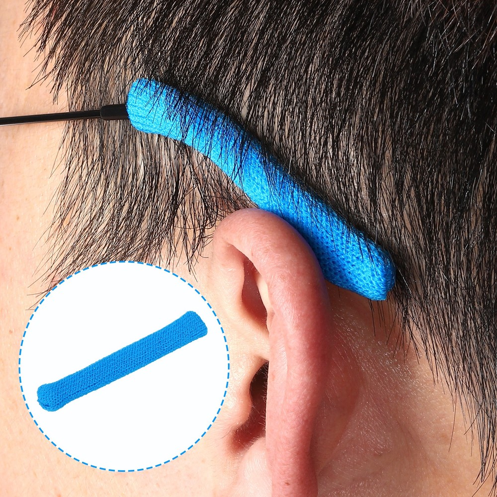 Glasses End Tips 6 Pair Nylon Replacement Temple for Rectangle, Blue