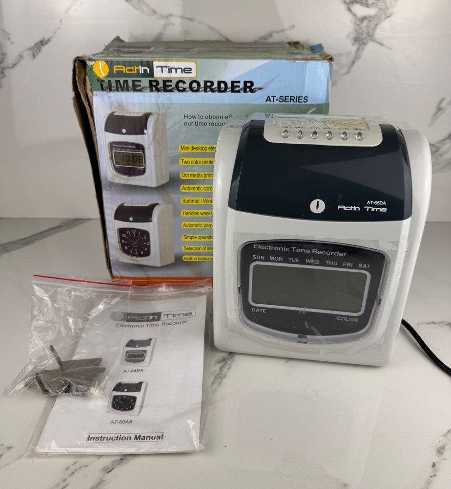 Actin Time AT-65DA Electronic Time Recorder Work Attendance Clocking In Machine