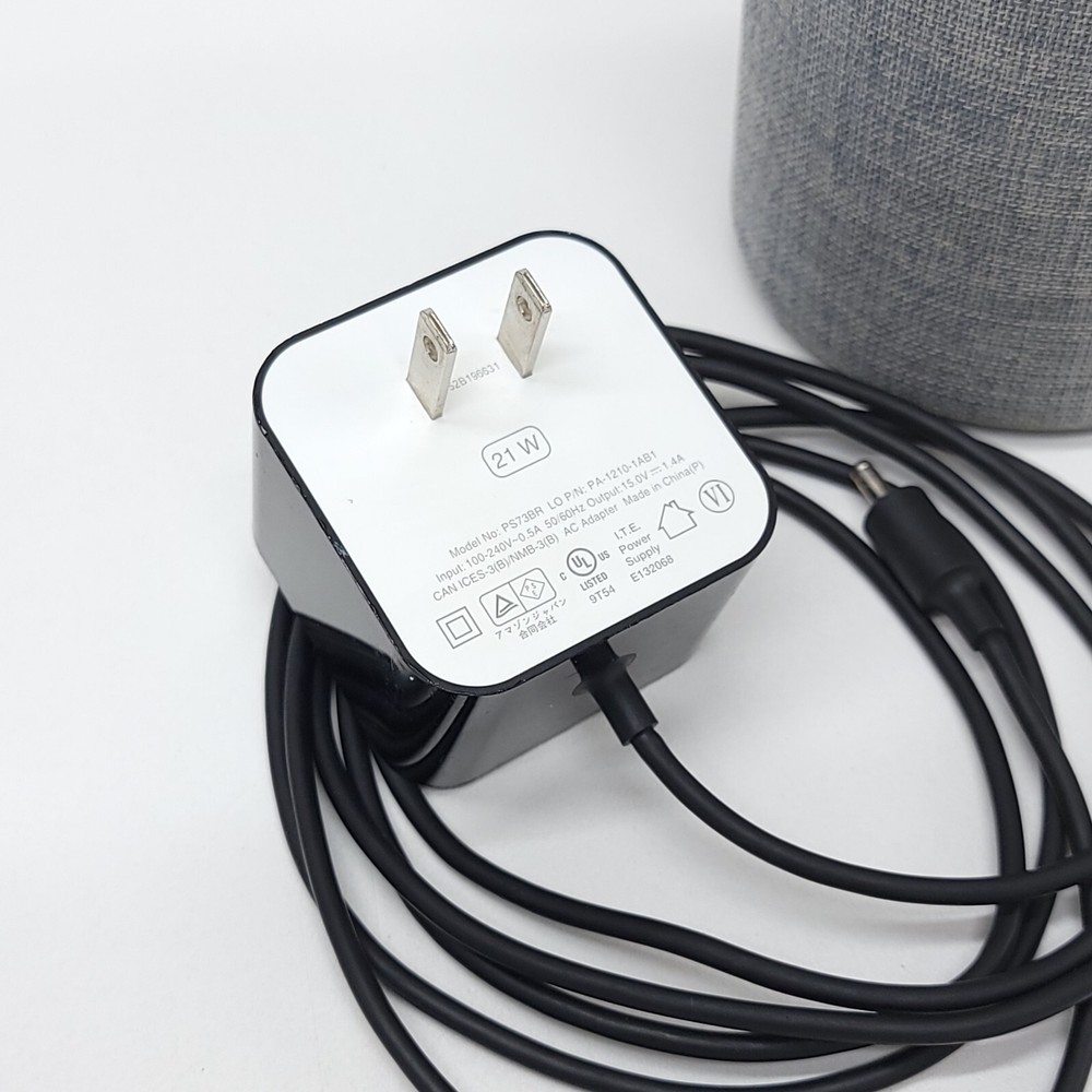 Amazon Echo 2nd Generation Smart Speaker TESTED Gray Fabric OEM Power Adapter