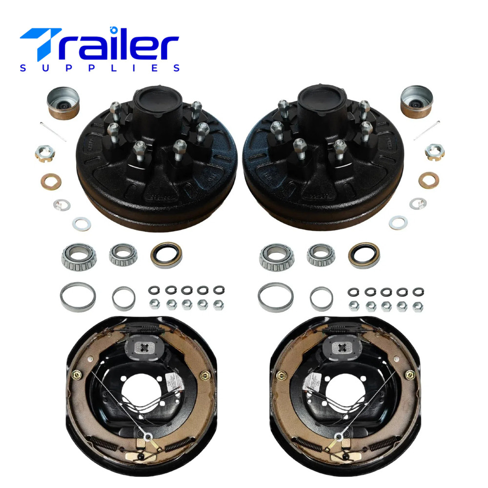 7K Brake & Drum Kit – 12"x2", 8 Lug Hubs, Self-Adjust, Pre-Greased