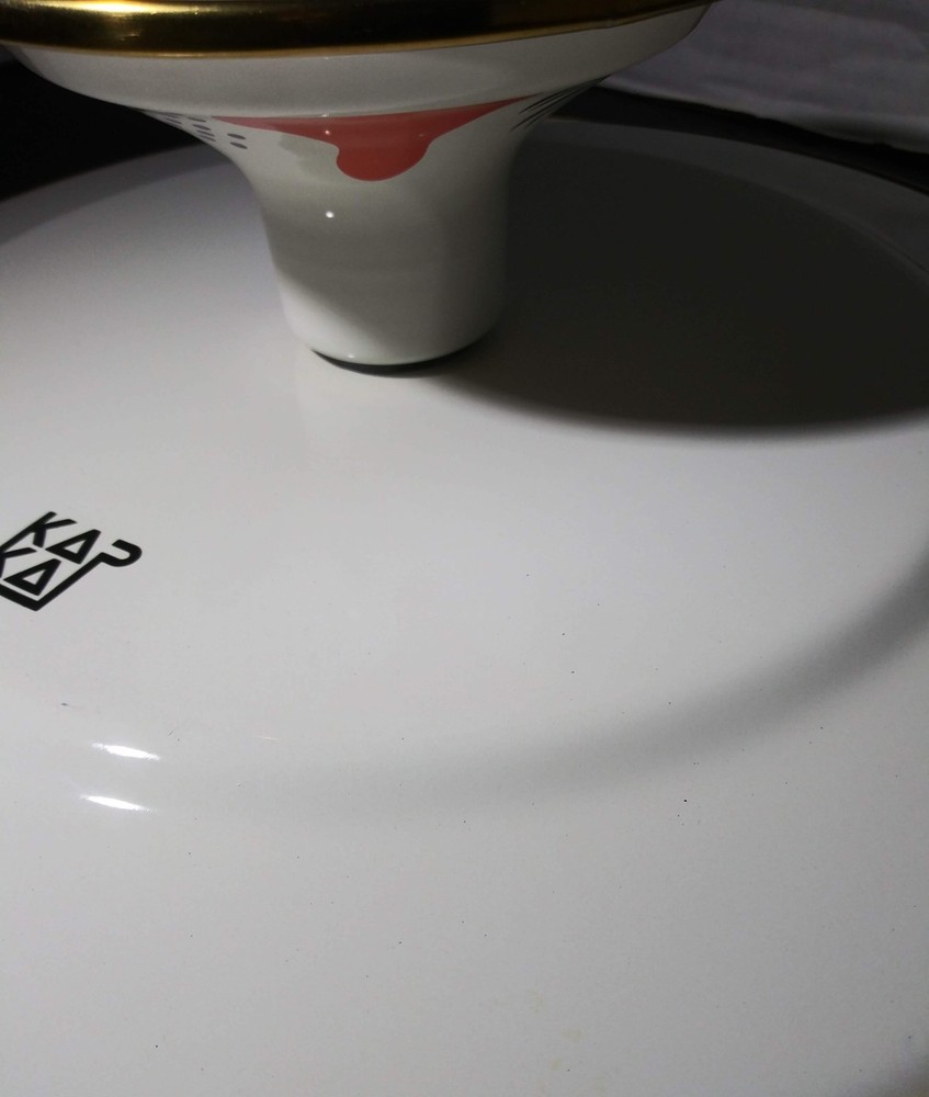 Flashback Footed Cake Serving Plate Enamelware Retro Funky Made In Turkey