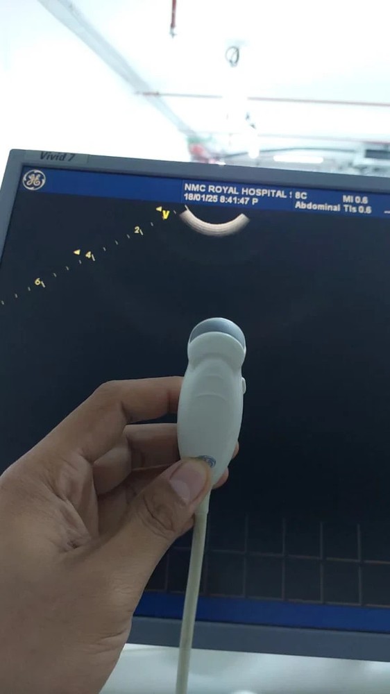 GE 8C micro convex array ultrasound transducer. Checked dxb