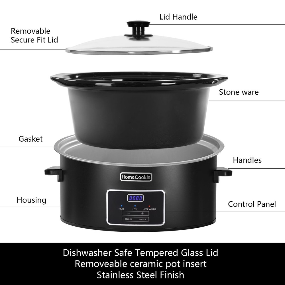 8 Quart Programmable Slow Cooker, Kitchen Appliances, Perfect Kitchen Small A...