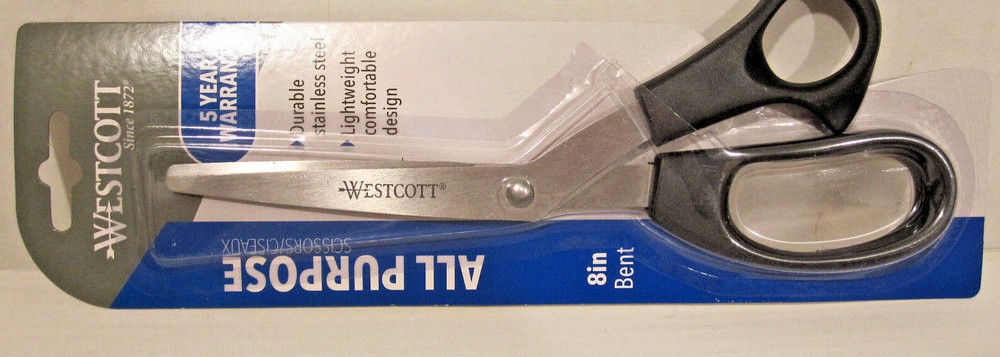 Westcott All Purpose Black Scissors 8" Bent