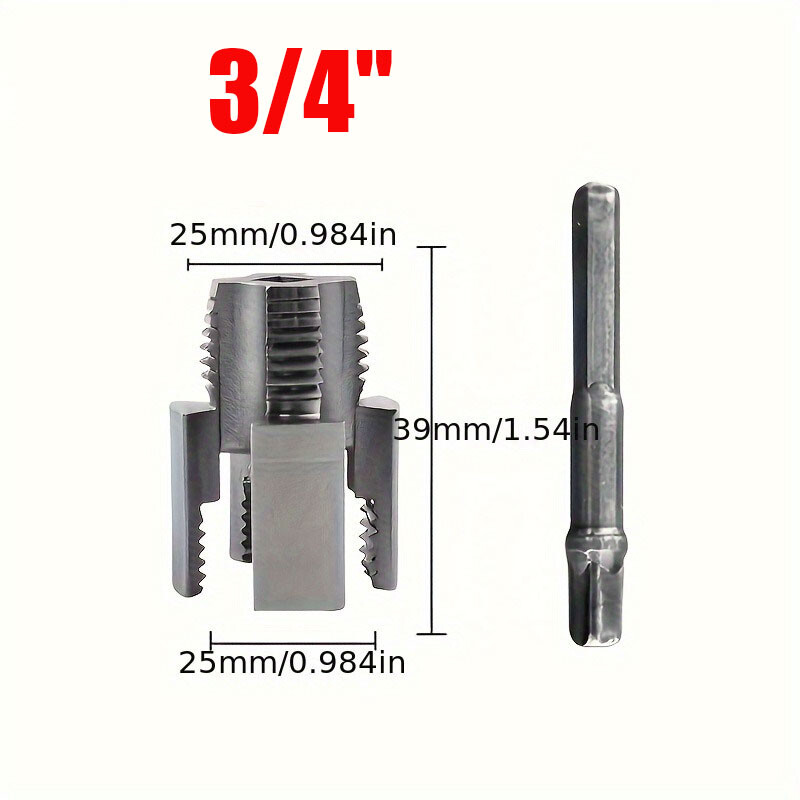 Integrated Internal & External Pipe Threading Tool, For 1/2'' 3/4'' Water Pipe