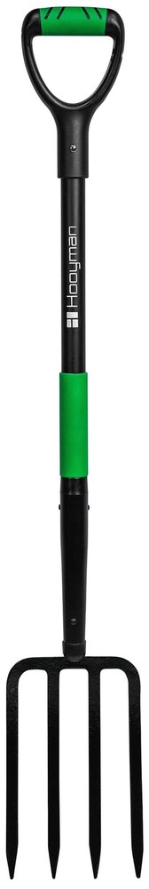 Short Handle Digging Fork with Heavy Duty Carbon Steel Construction, Ergonomi...