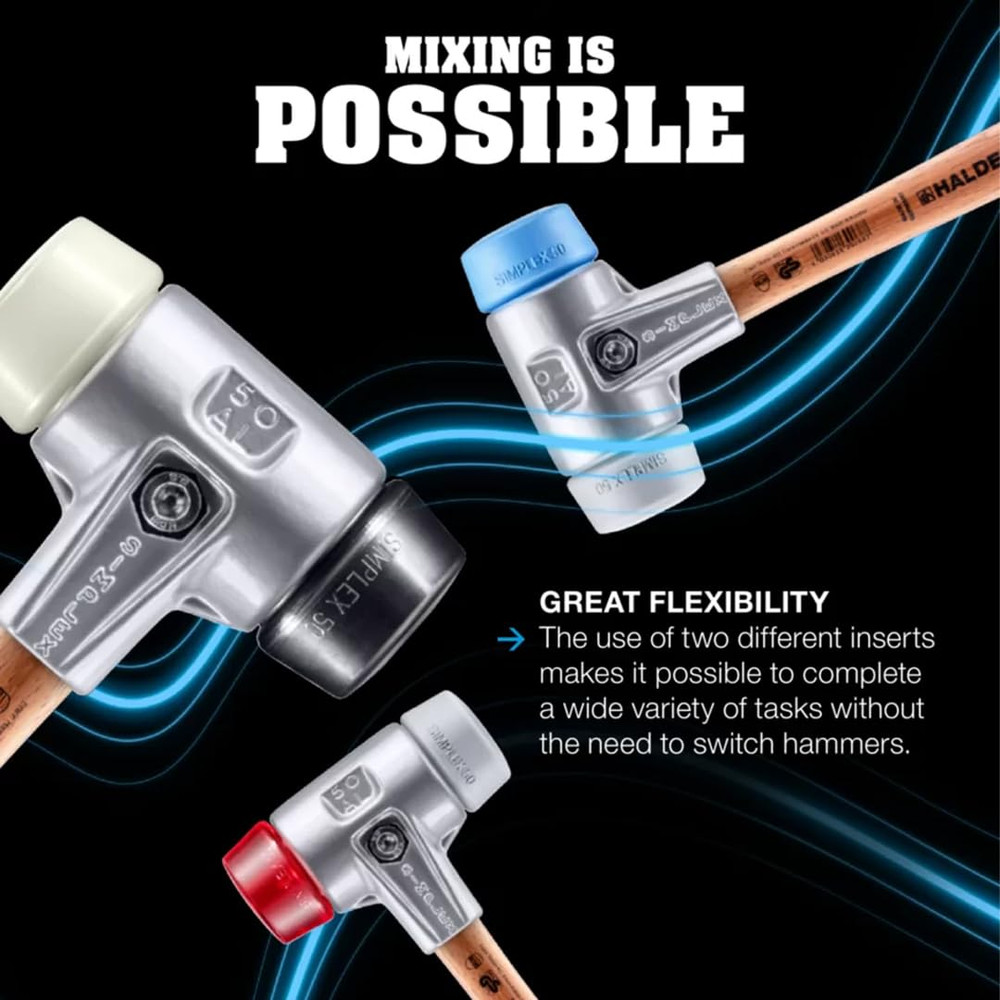 Simplex Soft-Faced Mallet, Medium-Hard Superplastic Insert, Tpe–Soft Insert, Lig