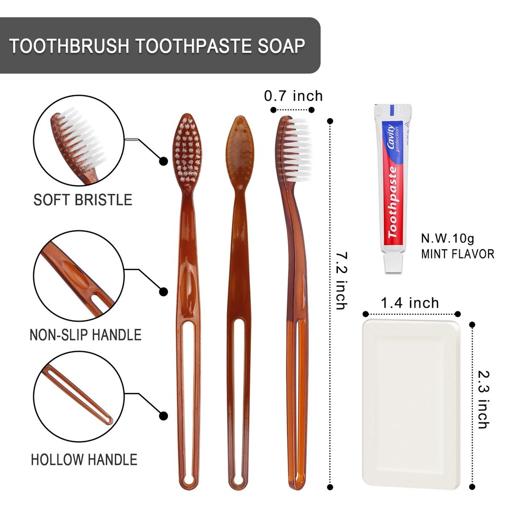 100 Pack Disposable Toothbrushes with Toothpaste Soap Individually Wrapped, 1...